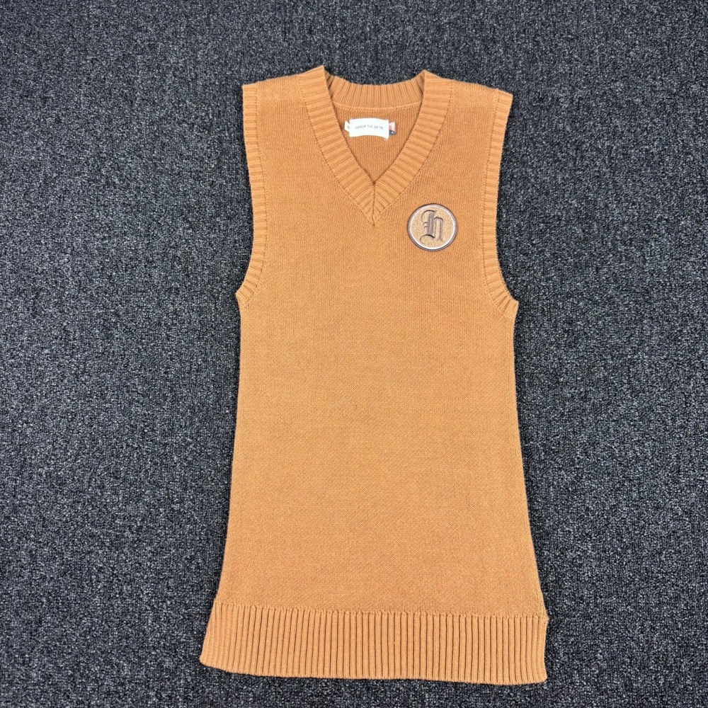Honor The Gift V-Neck Knit Sweater Vest Kids girls  Size 10 Brown good preppy